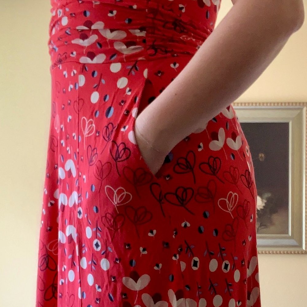 Maxi Boden Cap Sleeve Jersey Dress Floral *with pockets!*